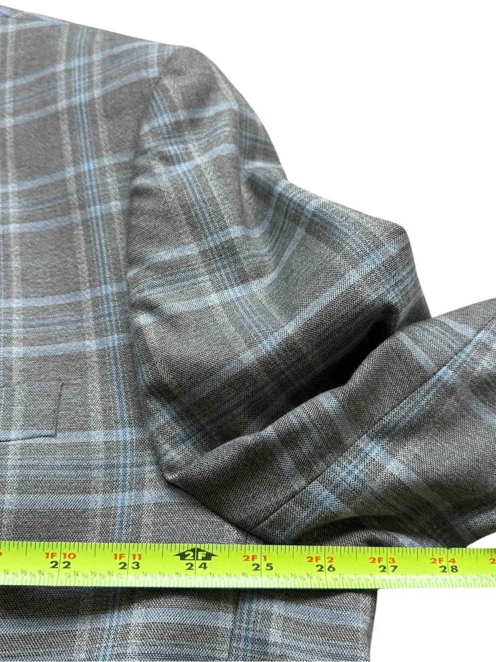 Lauren Ralph Lauren Gray Blue Windowpane Sport Coat Blazer 50L Modern Classic